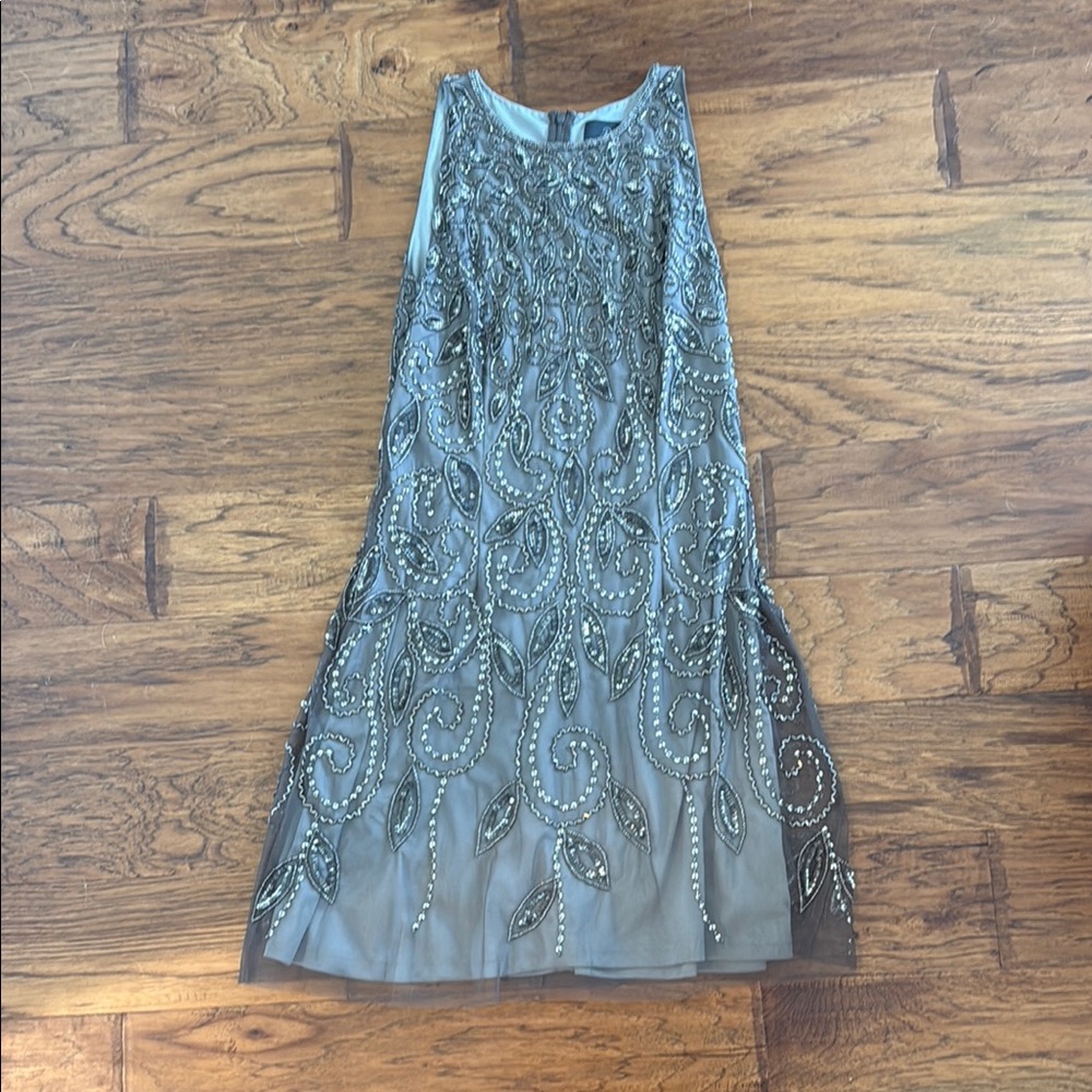 Elegant Gray Embellished Dress